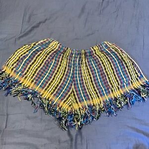 Nitted striped shorts